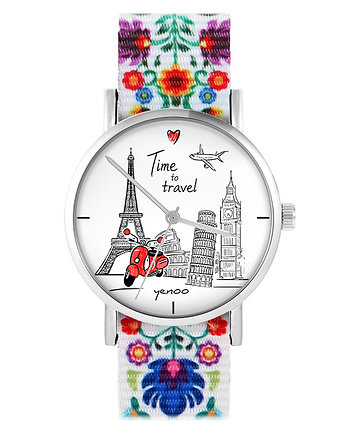 Zegarek - Time to travel - folk biały, nato, yenoo