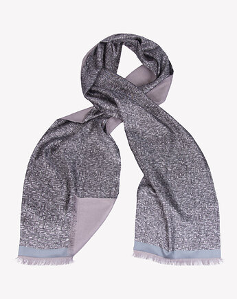 Ekskluzywny szal męski jedwabny szary w paisleye 30x180 cm, ALLORA BE UNIQUE