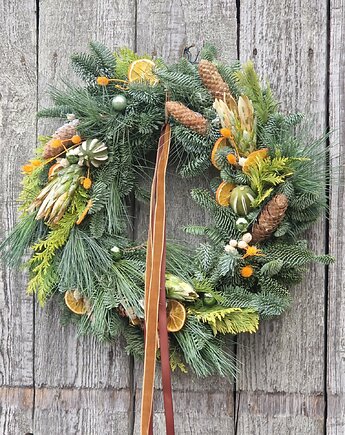 Naturalny wianek 40 cm CYTRUSEK, FlodiaAtelier