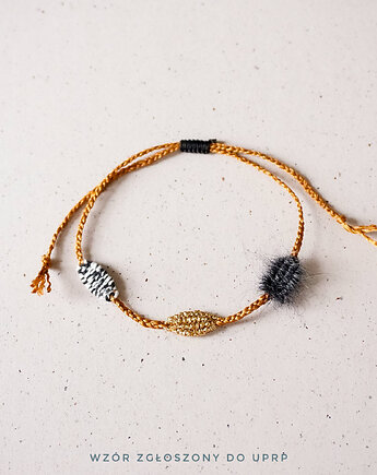 Bransoletka ręcznie robiona - regulowana, unikat, Słońcem Tkane