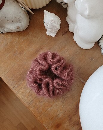 Gumka scrunchie Antyczny Róż, Bukla handmade