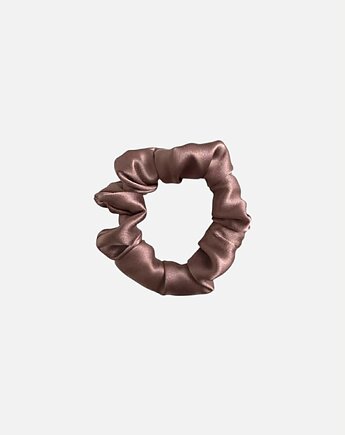 Jedwabna scrunchie gumka frotka mini taupe 2, Zdunetti