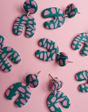 Wiszące kolczyki sztyfty MINI, Dwie Gliny