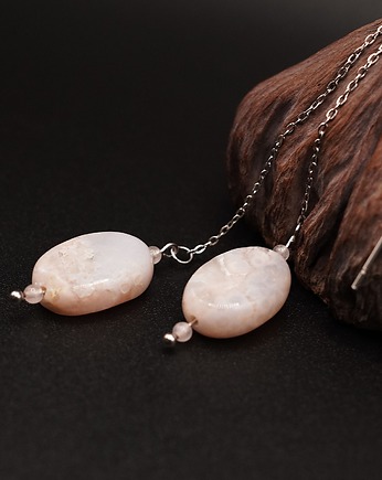 Kolczyki Agat Sakura i Różowy Kwarc, Unique