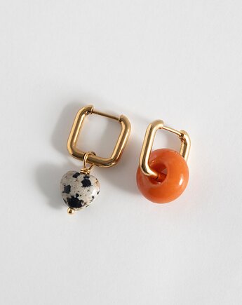 Złote kolczyki z zawieszkami Boho, ech studio