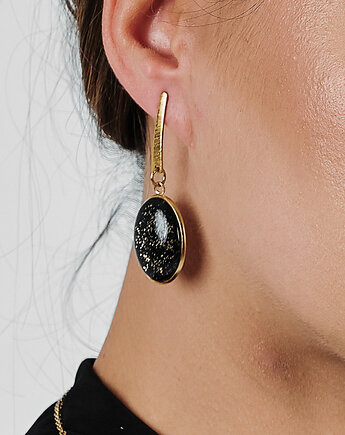 Złocone kolczyki z brokatowym wykończeniem, Artseko