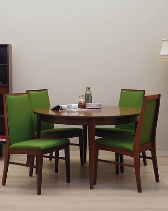 Komplet czterech krzeseł palisandrowych, lata 70, producent: Dyrlund, Przetwory design