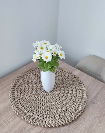 Podkładka boho szydełkowa ze sznurka bawełnianego 55cm, MISZ MASZ Dorota Tyszko