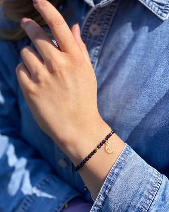 Bransoletka Noc Kairu Zawieszka Księżyc złoto, Brazi Druse Jewelry
