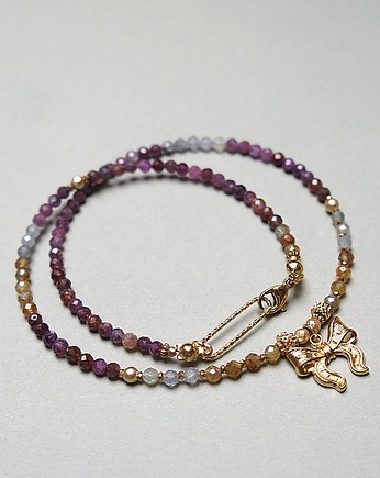 Szafiry i rubiny mix vol. 9 /choker/ naszyjnik - Szlachetna kolekcja, KiKa pracownia