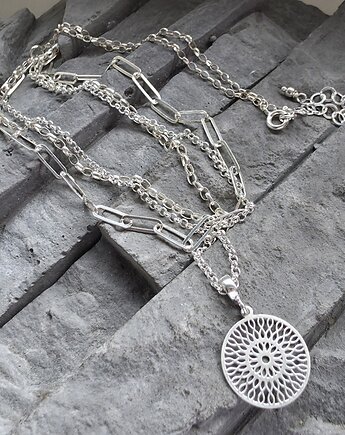 Srebrny naszyjnik z rozetą, RayOfArt