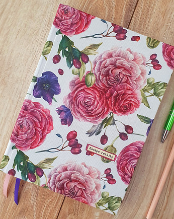 Kwiatowy notatnik A5, bullet journal, Sygnatura Bookbinding Studio