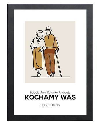 Plakat Nasi Dziadkowie, prezent dla Dziadków, Line Art, OSOBY - Prezent dla babci
