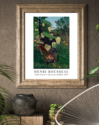 Plakat reprodukcja Henri Rousseau 'Fight between a Tiger and a Buffalo', Well Done Shop