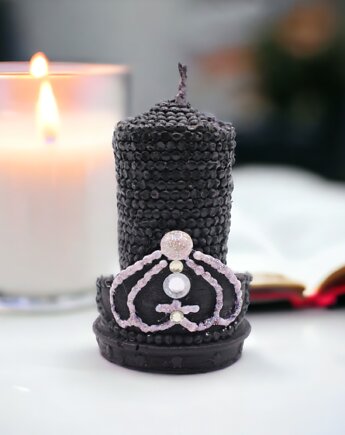 Czarna świeca intencyjna COFANIE z wosku pszczelego, KEIT