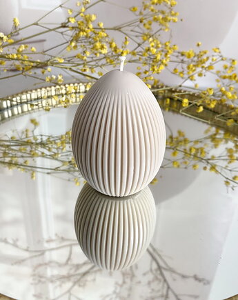 Świeca ekologiczna sojowa dekoracyjna jajko wielkanocne jasny brązowy, Coccola JEWELLERY