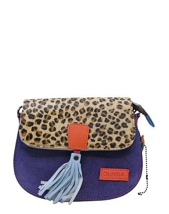 Torebka listonoszka zamszowa damska regulowany pasek kolorowa OLIVKA, Olivka Warsaw