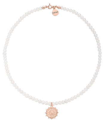 Naszyjnik z pereł naturalnych ze słońcem z różowego złota, SOTHO