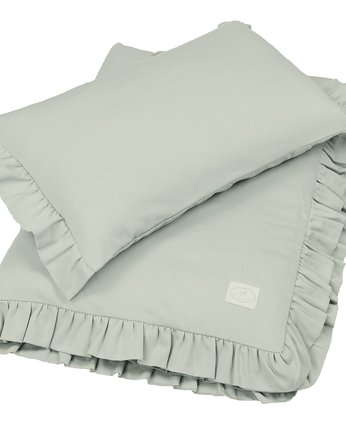 Pościel Junior bez wypełnienia z falbanką Pustynna zieleń, Cotton & Sweets