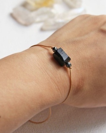 Ochronna bransoletka - czarny turmalin, kaktusia