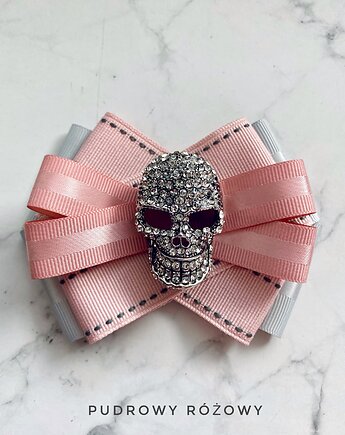 Niesamowita Brosza z Czaszką wysadzaną kryształkami, Pudrowy Różowy