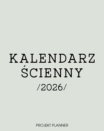 Minimalistyczny kalendarz ścienny 2026, Projekt Planner