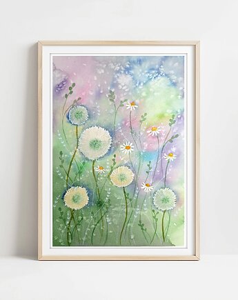 Oryginalna akwarela. Dmuchawce A3, Malgorzata Domanska