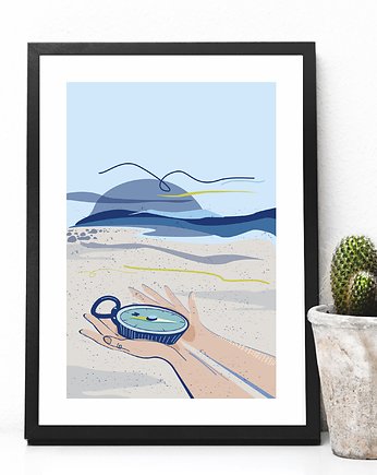 Find Your Way blue - plakat A3, Justyna Mioduszewska