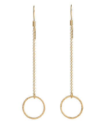 Planet3: kolczyki kółka ze srebra złoconego, OM jewellery