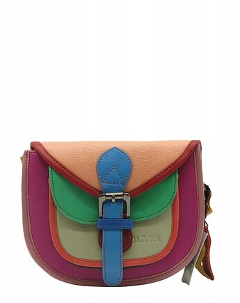 Torebka damska listonoszka skórzana regulowany pasek kolorowa OLIVKA, Olivka Warsaw