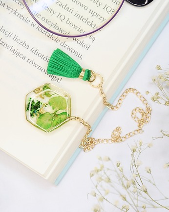 Biżuteryjna Zakładka do książki - zieleń, Bookova