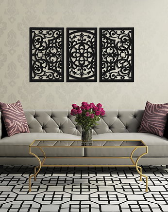 DEKORACYJNY TRYPTYK AŻUROWY, FLORELLE, DEKORACJA ŚCIENNA 3D,  ORNAMENT, 80 x , ORNAMENTI