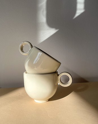 Filiżanka, 220 ml  vintage retro [beżowa], FORMY PROSTE