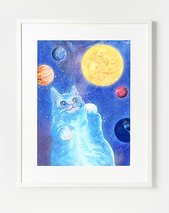 Ilustracja Autorska: Kot w kosmosie, Burakovvska