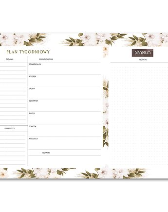 Biuwar na biurko A3 Trawa Pampasowa Tygodniowy + Lista zadań, Planerum