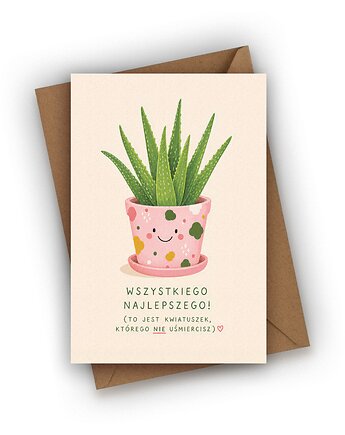 Kartka urodzinowa- Wszystkiego najlepszego! (kwiatuszek), Czarna Owca Karteczki