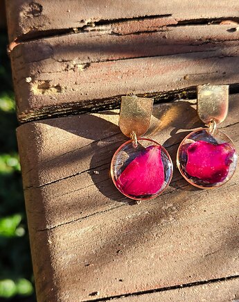 Duże kolczyki z różą, Figa handmade accessories