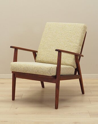 Fotel tekowy, duński design, lata 70, produkcja: Dania, Przetwory design