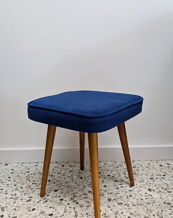 Kobaltowy taboret patyczak, lata 60.XX wieku, Wooddude Redesign