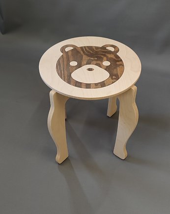 Taboret śmieszny, stołek dla dzieci, stołek dla dorosłych - miś, AdarusDesign