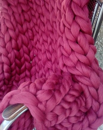 Duży koc z merynosów, bordowy, ArteDania