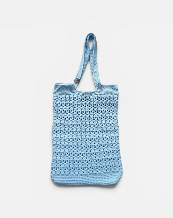 Błękitna torba szydełkowa handmade, Malowane Nitki