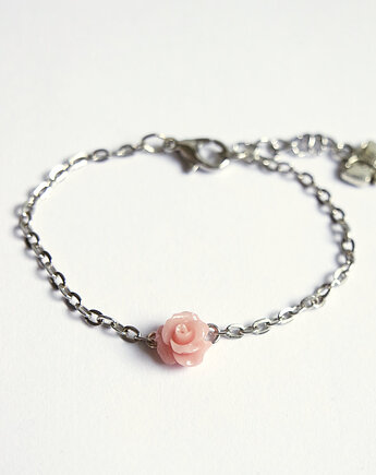 Bransoletka - Pudrowa różyczka mini - koral, yenoo