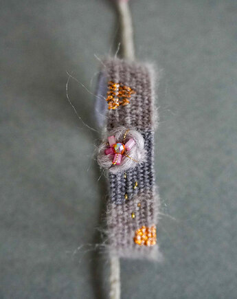 Tkana bransoletka boho - mglisty poranek, Słońcem Tkane