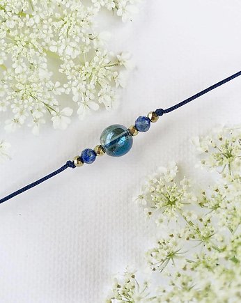 UFO - bransoletka z kryształem górskim i lapis lazuli, Gleeme Jewellery