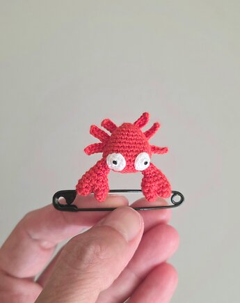 Krab przypinka, broszka, mimimali