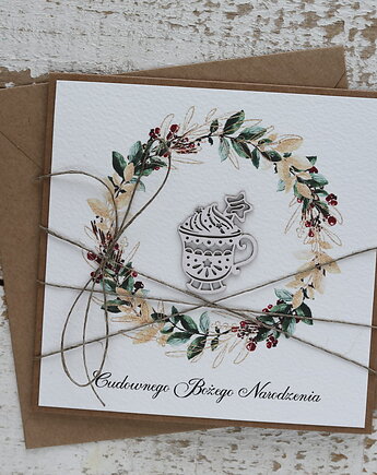 Kartka świąteczna ręcznie robiona na Boże Narodzenie świąteczny deser, sorte
