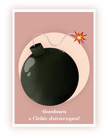 Kartka okolicznościowa Urodziny a5 BOMBOWA DZIEWCZYNA, METANOJA studio kreatywne