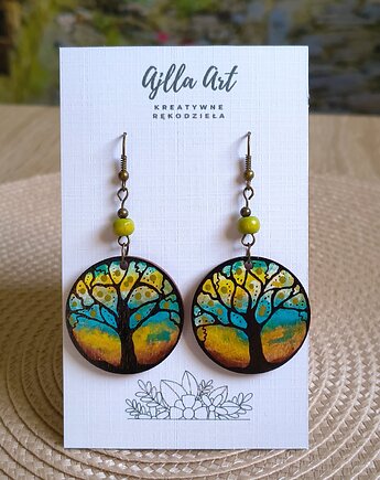 Drzewo życia - Kolczyki ręcznie malowane, ajlla