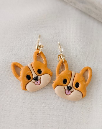 Kolczyki Corgi, Liski. Biżuteria z psem, prezent dla właściciela psa, Dary Rusałki